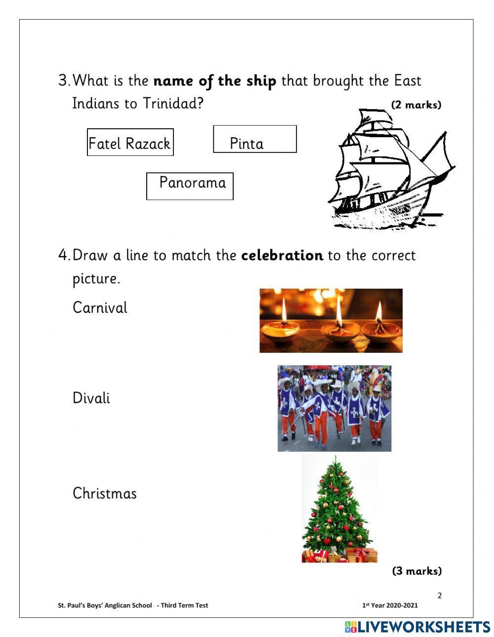 Social Studies End of Term Test Term 3- 2021