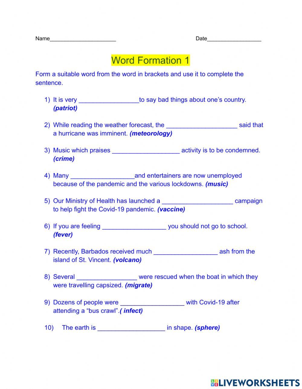 Word Formation 1