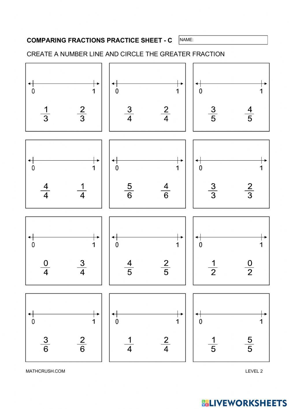 Порівняння дробів з однаковими знаменниками