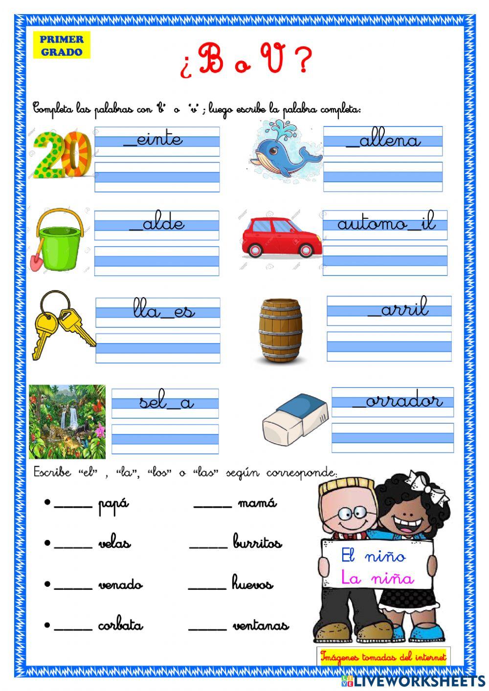 Uso de la letra -b- o  -v-