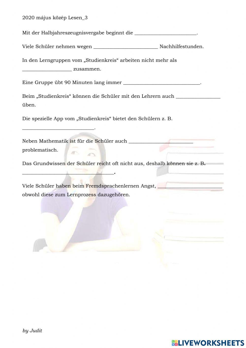 Extra-Unterricht gefragt