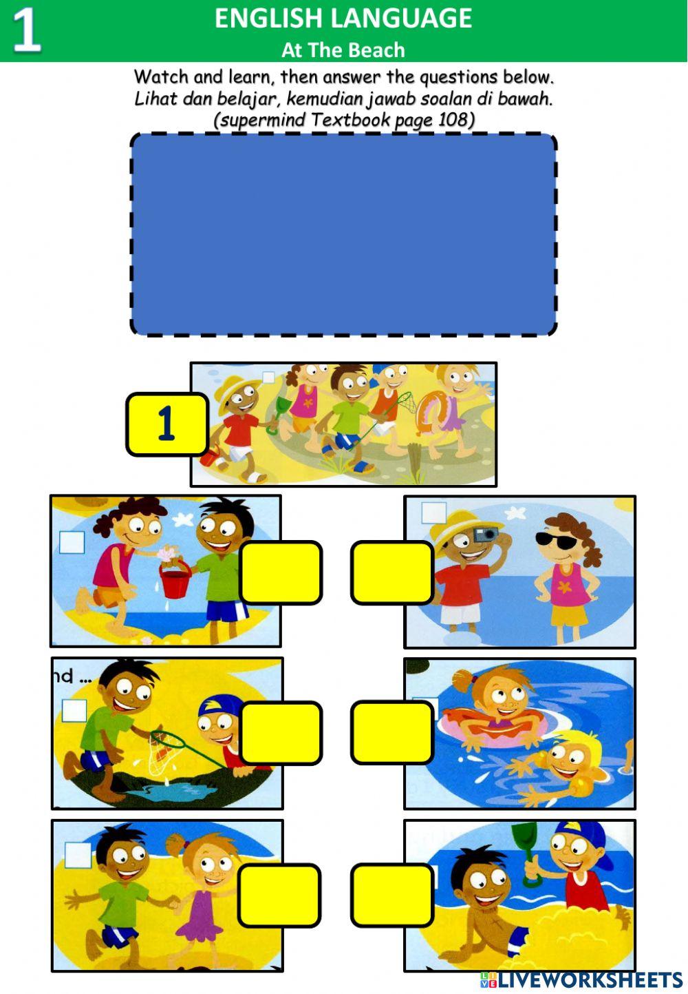 At the beach -sing -grammar suggestions