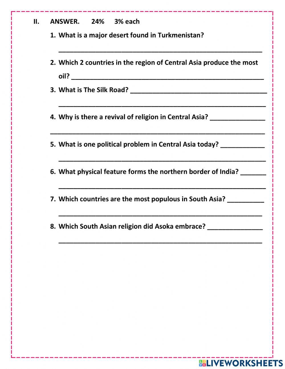 Social studies online exercise for 9TH GRADE Live Worksheets