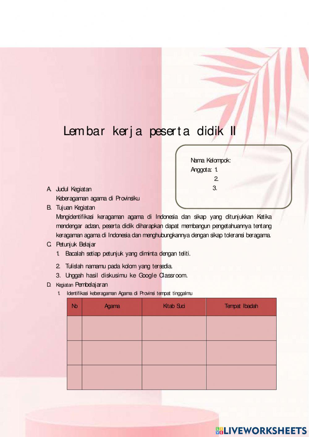 Kelas 4 Tema 1 Subtema 2 Pembelajaran 1