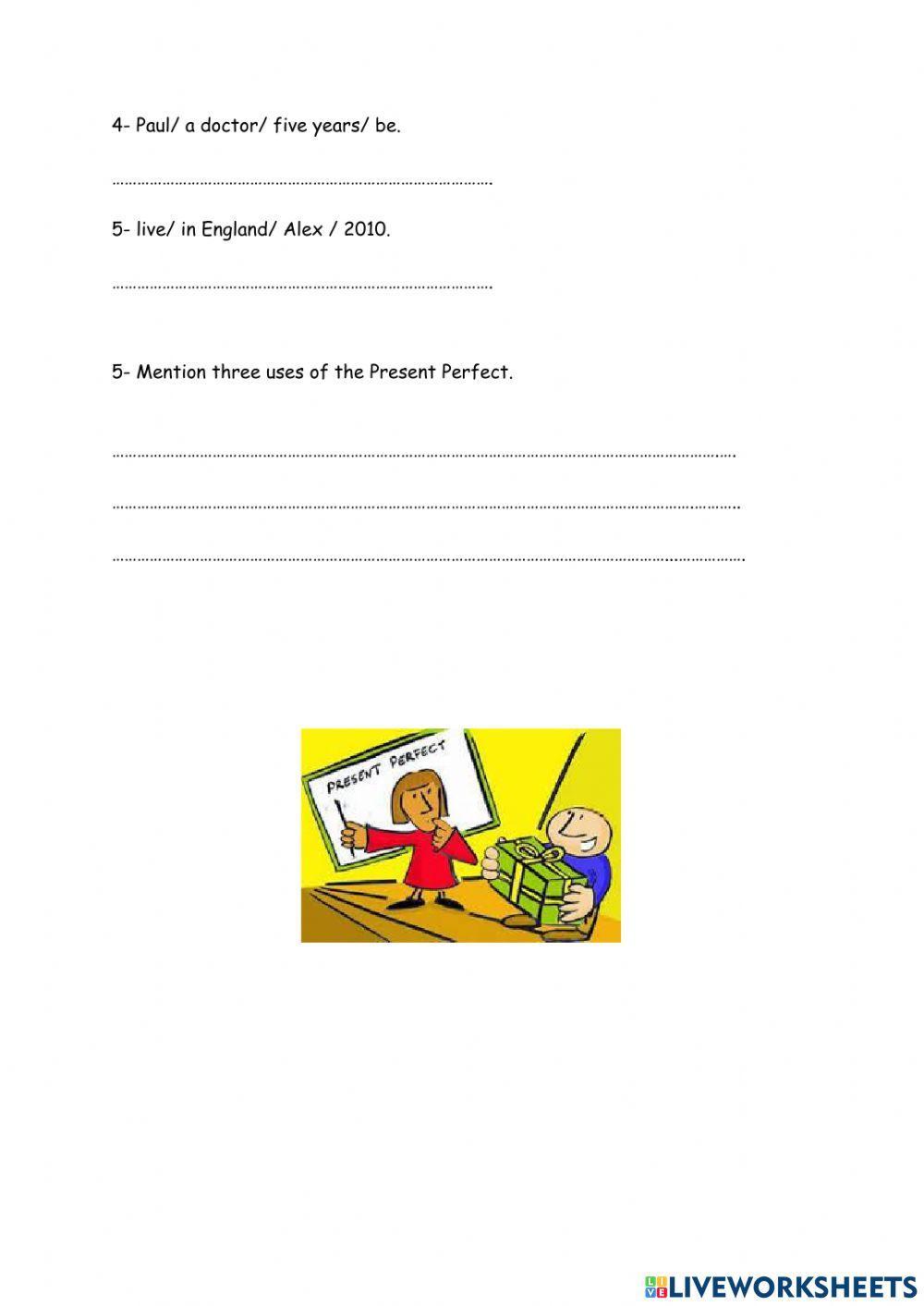 Present Perfect Test