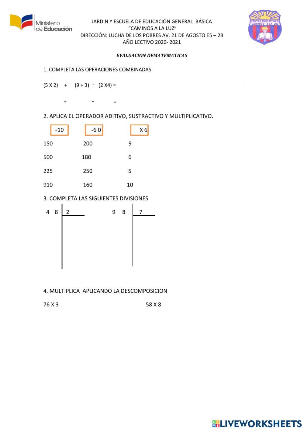 Operaciones combinadas