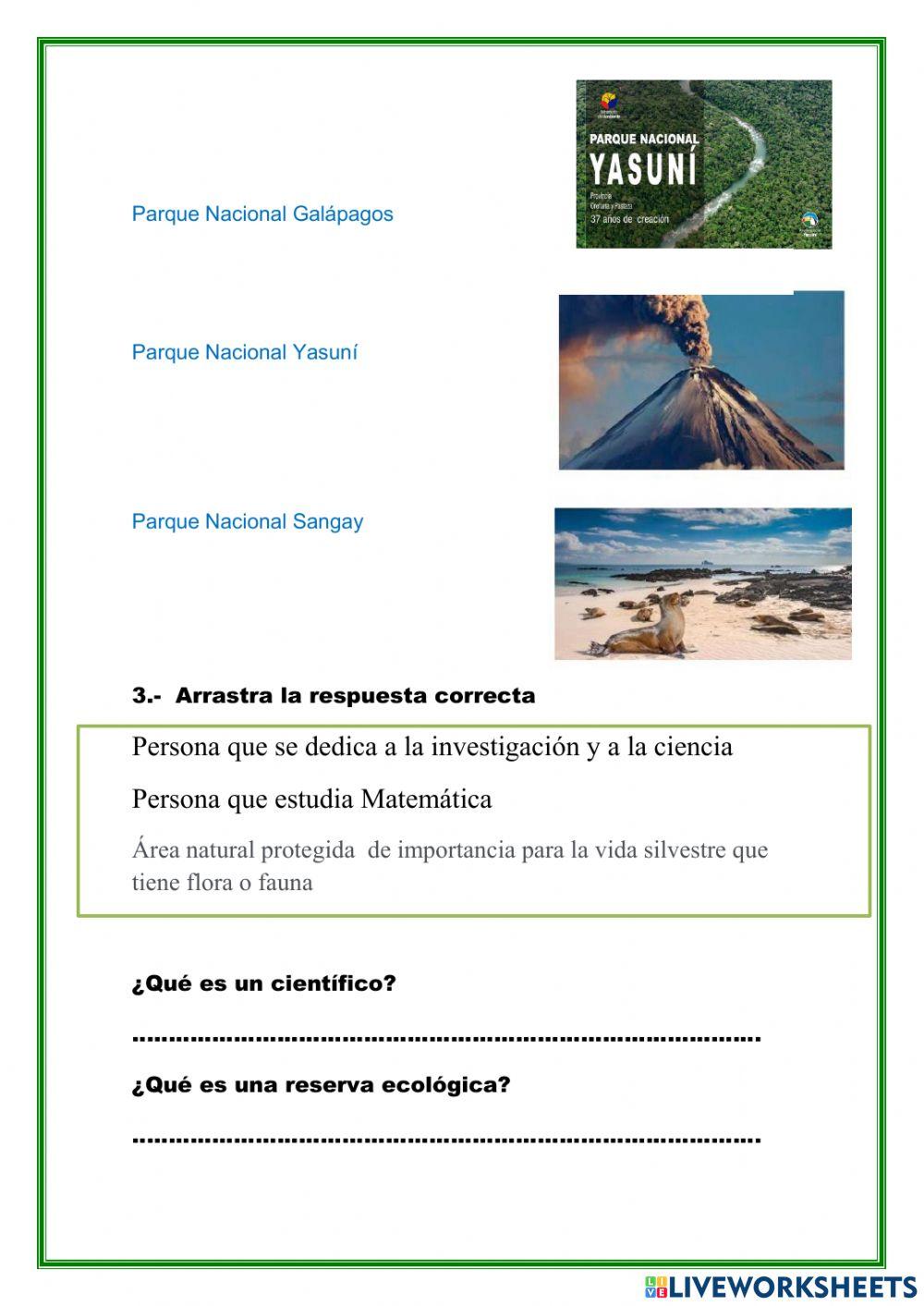 Reservas naturales  y protegidas del ecuador