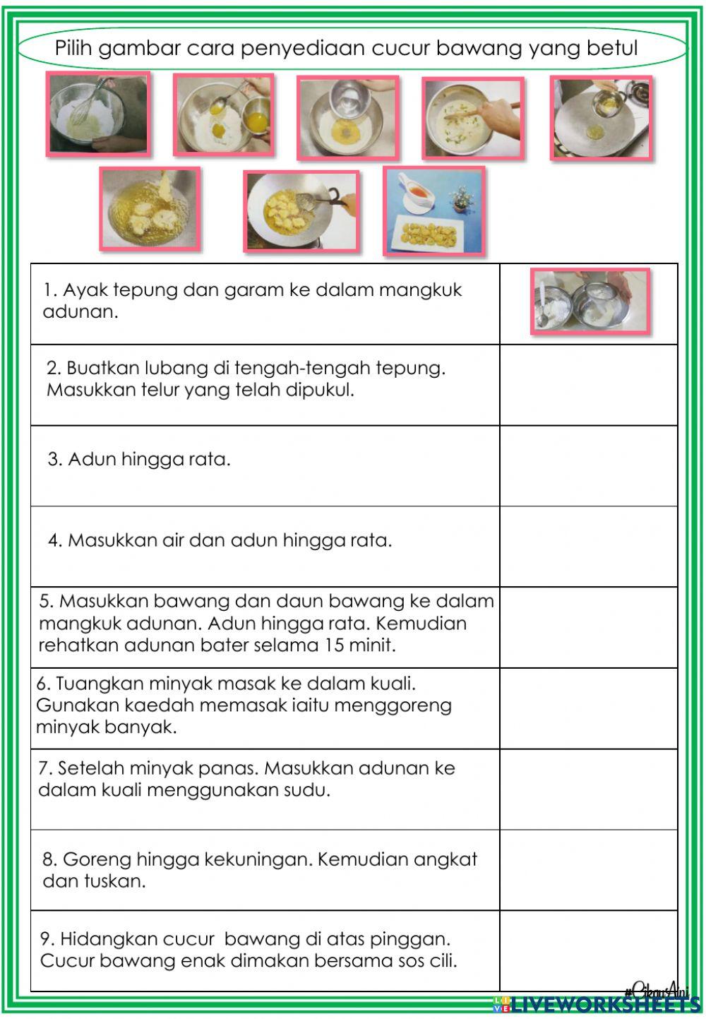 Penyediaan cucur bawang