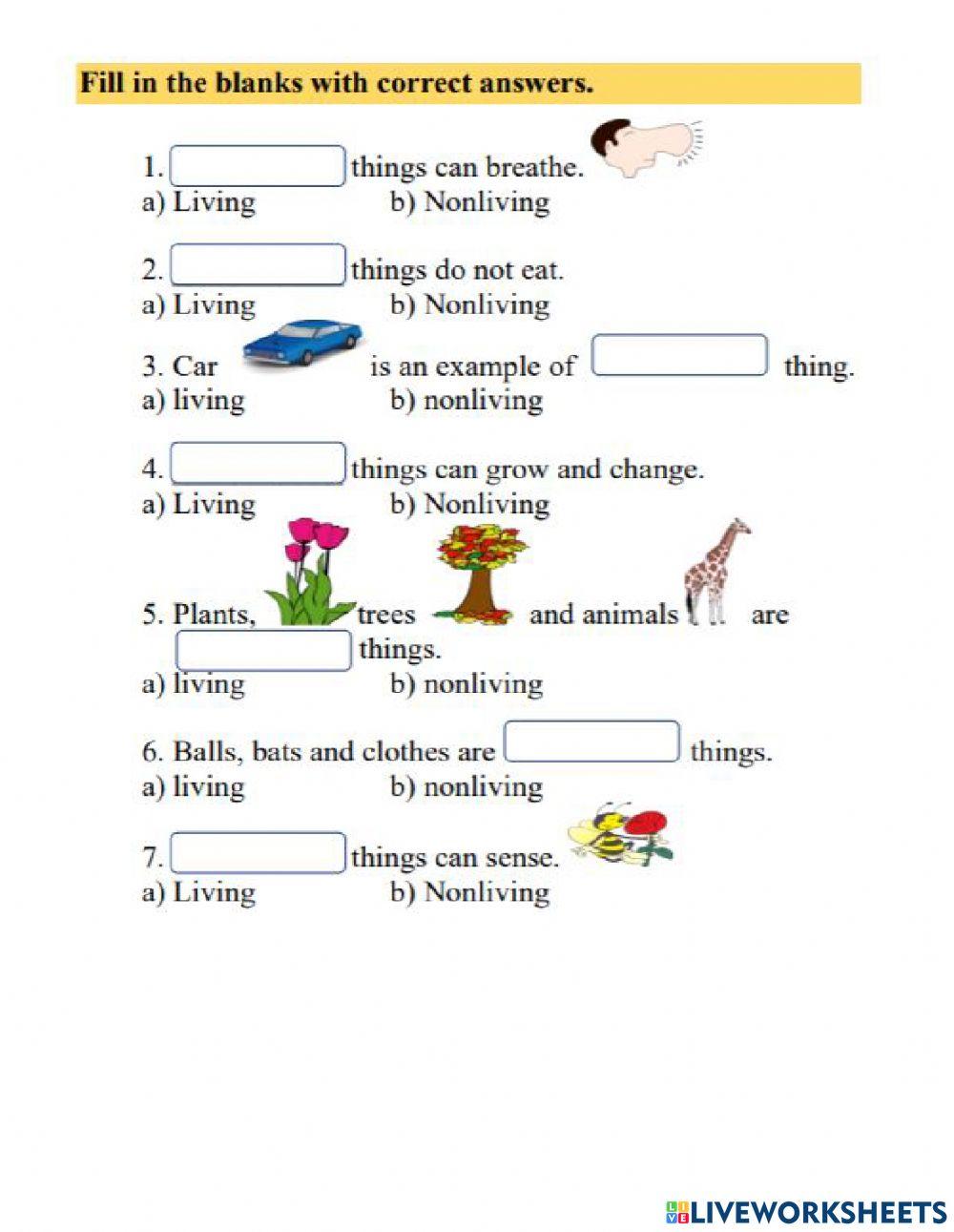 LIVING and NON LIVING THINGS