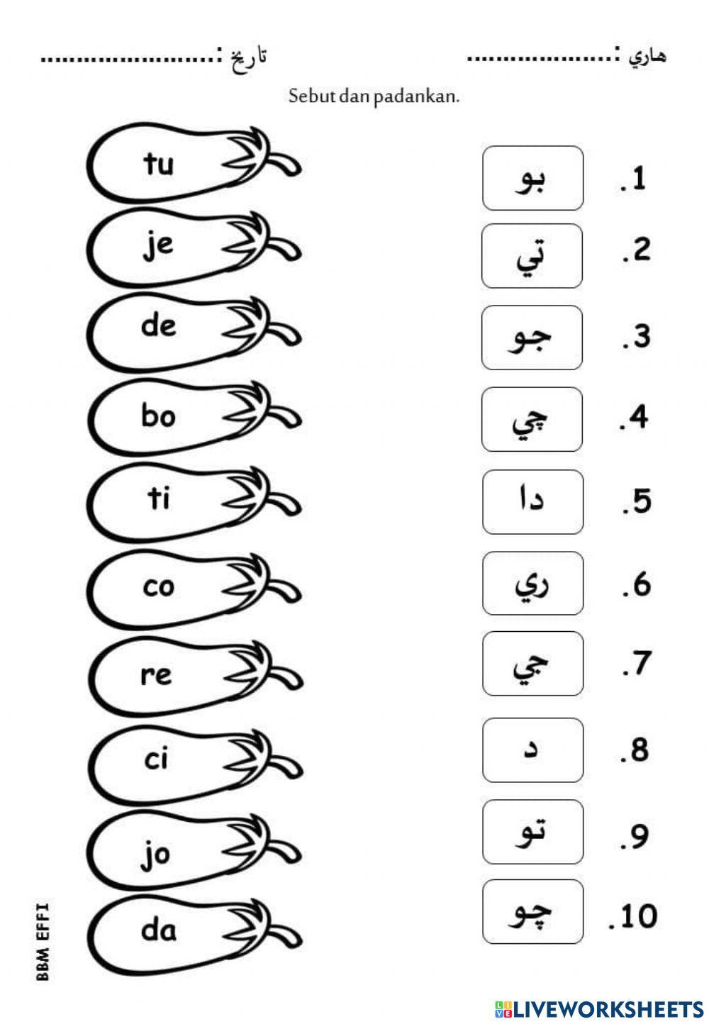 Sukukata Terbuka Jawi Tahun 1