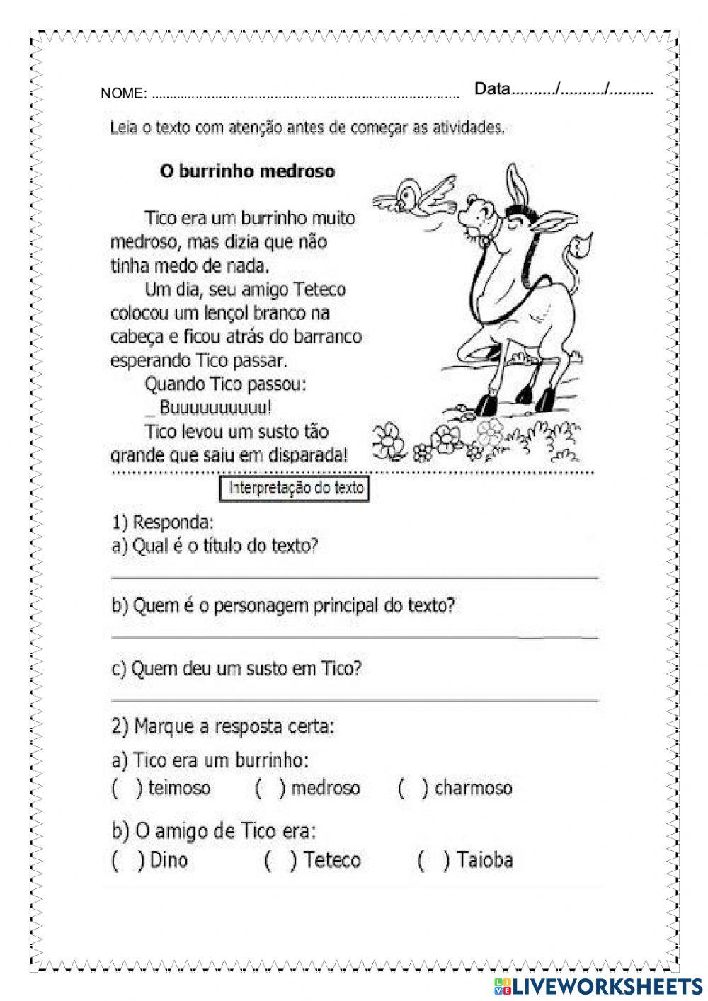 Leitura e interpretação de texto