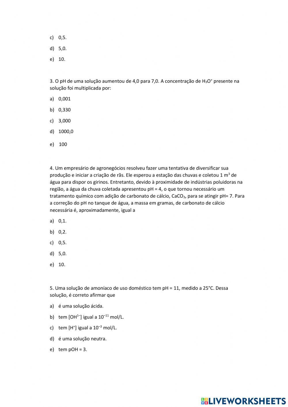 Potencial Hidrogeniônico pH