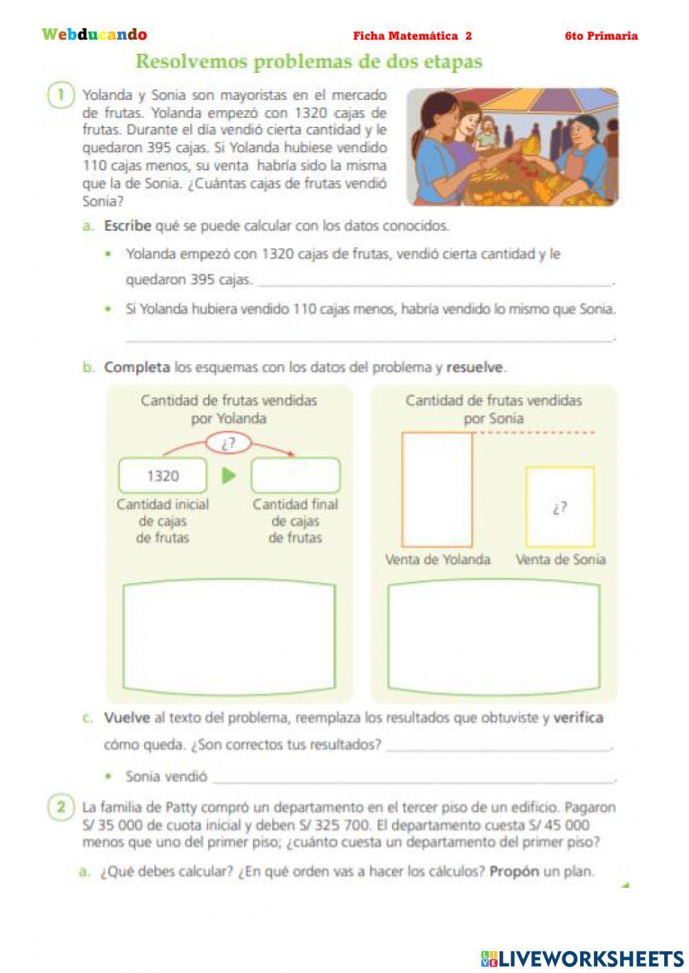 Problema de dos etapas - Matemática Problema de dos etapas - Matemática