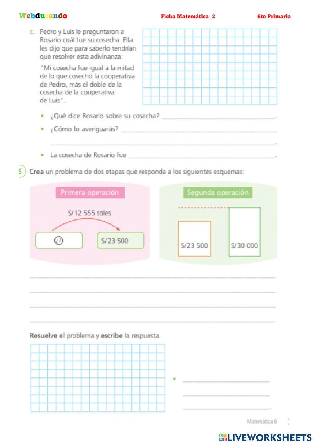Problema de dos etapas - Matemática Problema de dos etapas - Matemática