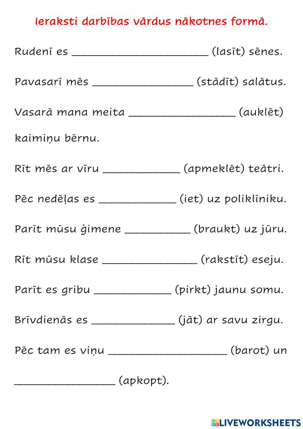 AV-40. (42.) +ģenetīvs, darb.v. nāk. un pag.