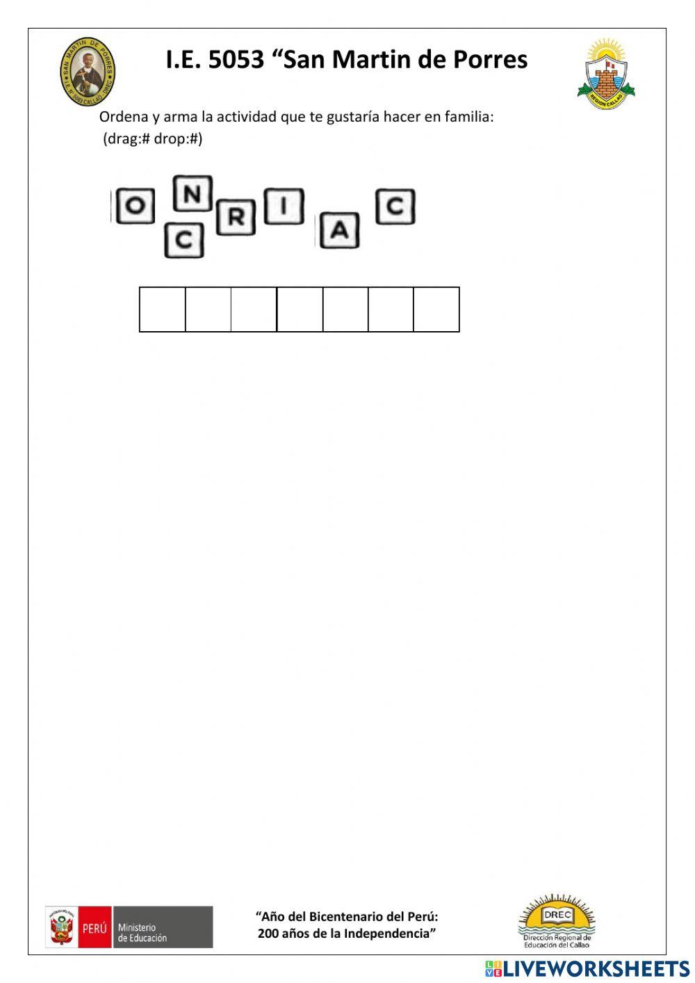 Actividades que realizan familias