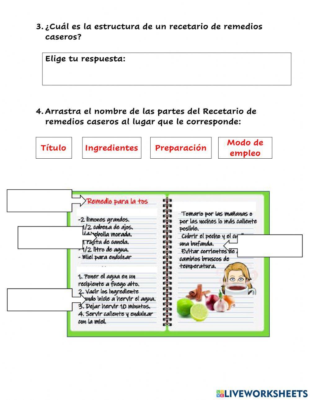 Recetas y Recetarios de remedios caseros