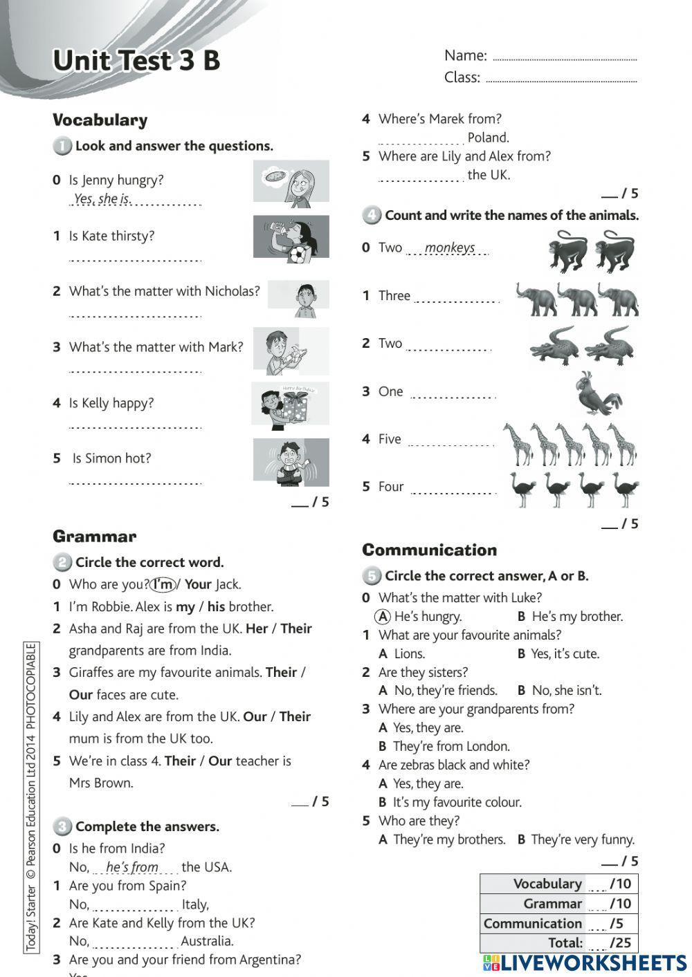 TODAY STARTER UNIT 3 B