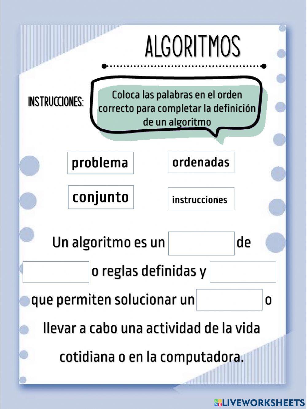 Algoritmos - Definición y Ejercicios Prácticos Algoritmos - Definición y Ejercicios Prácticos