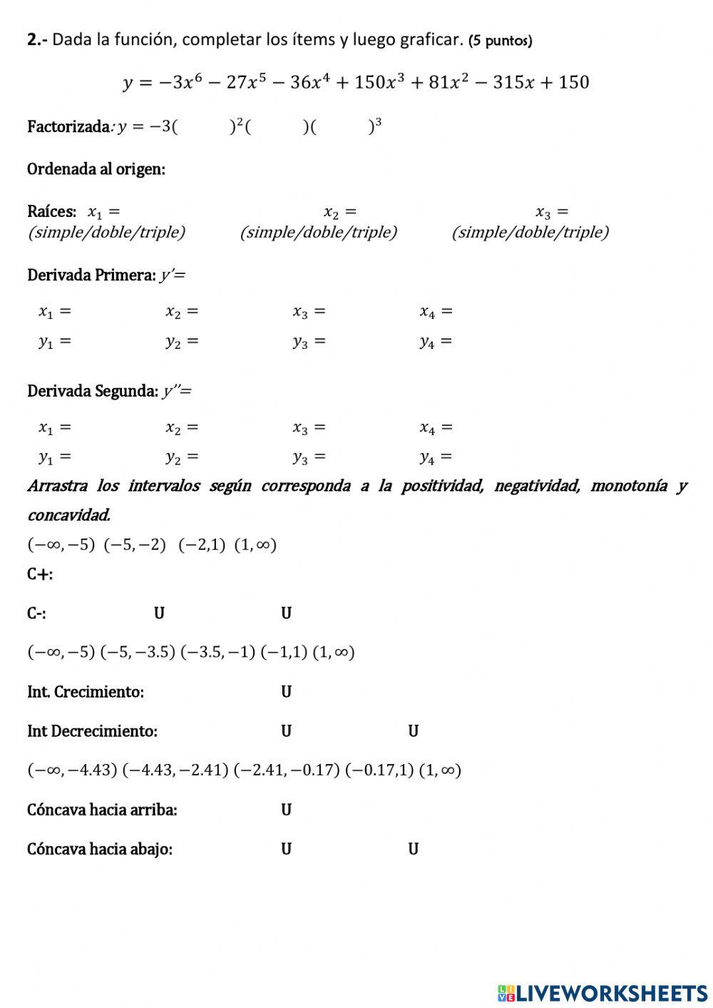 Trabajo Práctico de Funciones Polinómicas