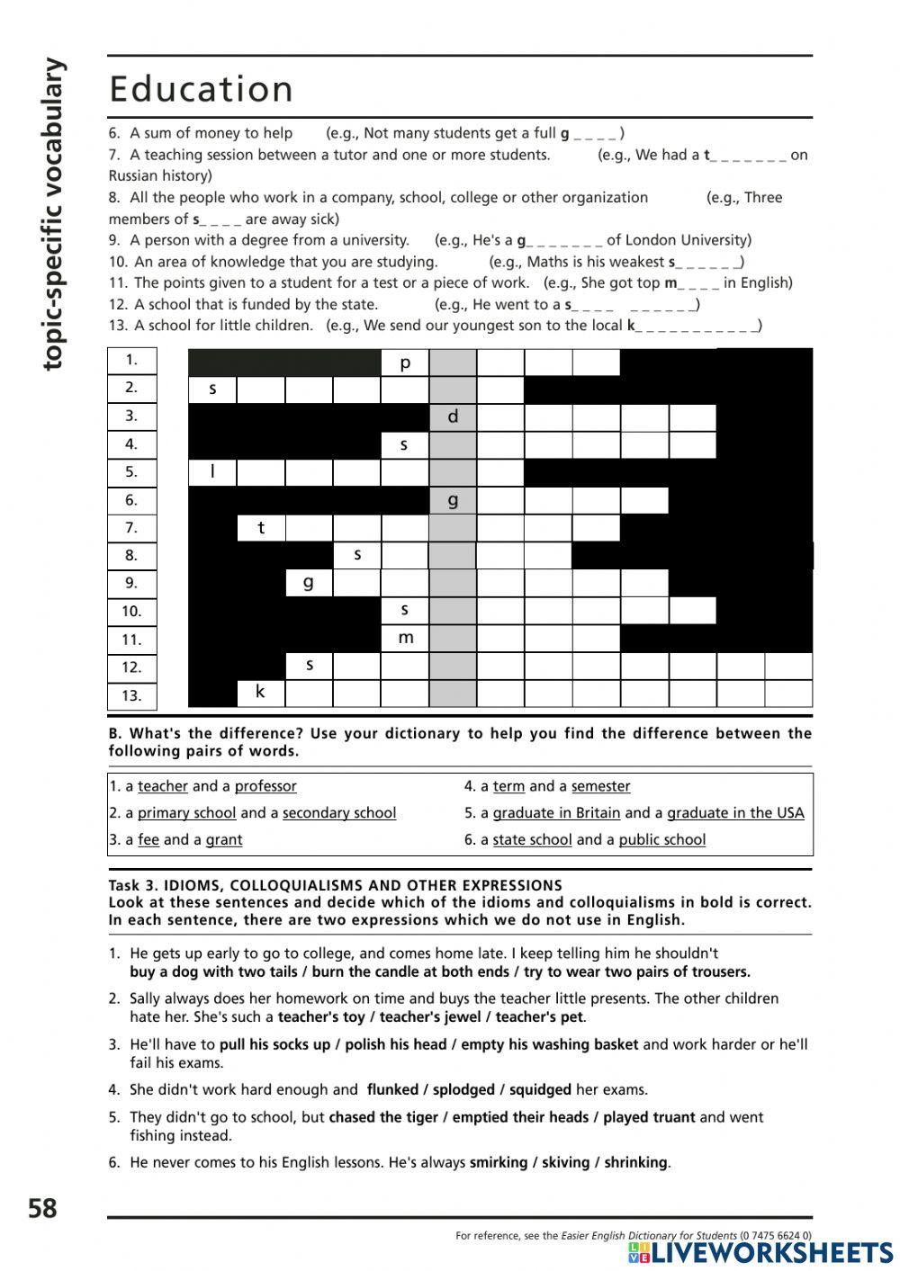 Vocabulary education