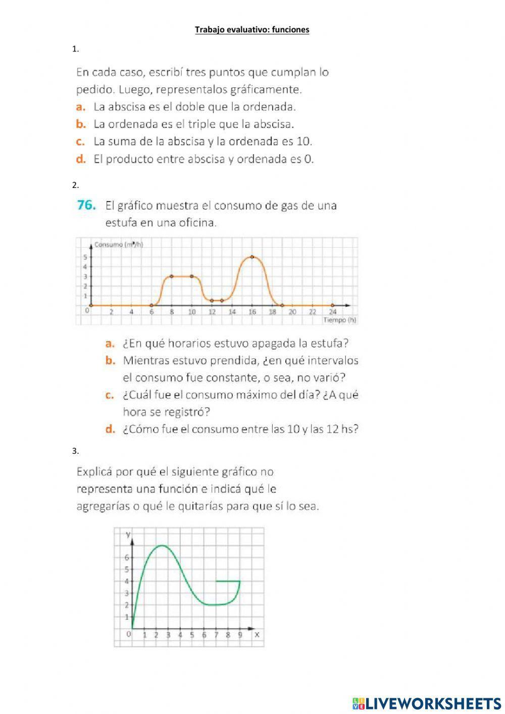 Trabajo evaluativo: funciones