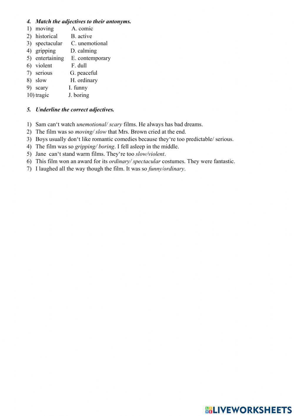 Užduočių bankas:Types of films