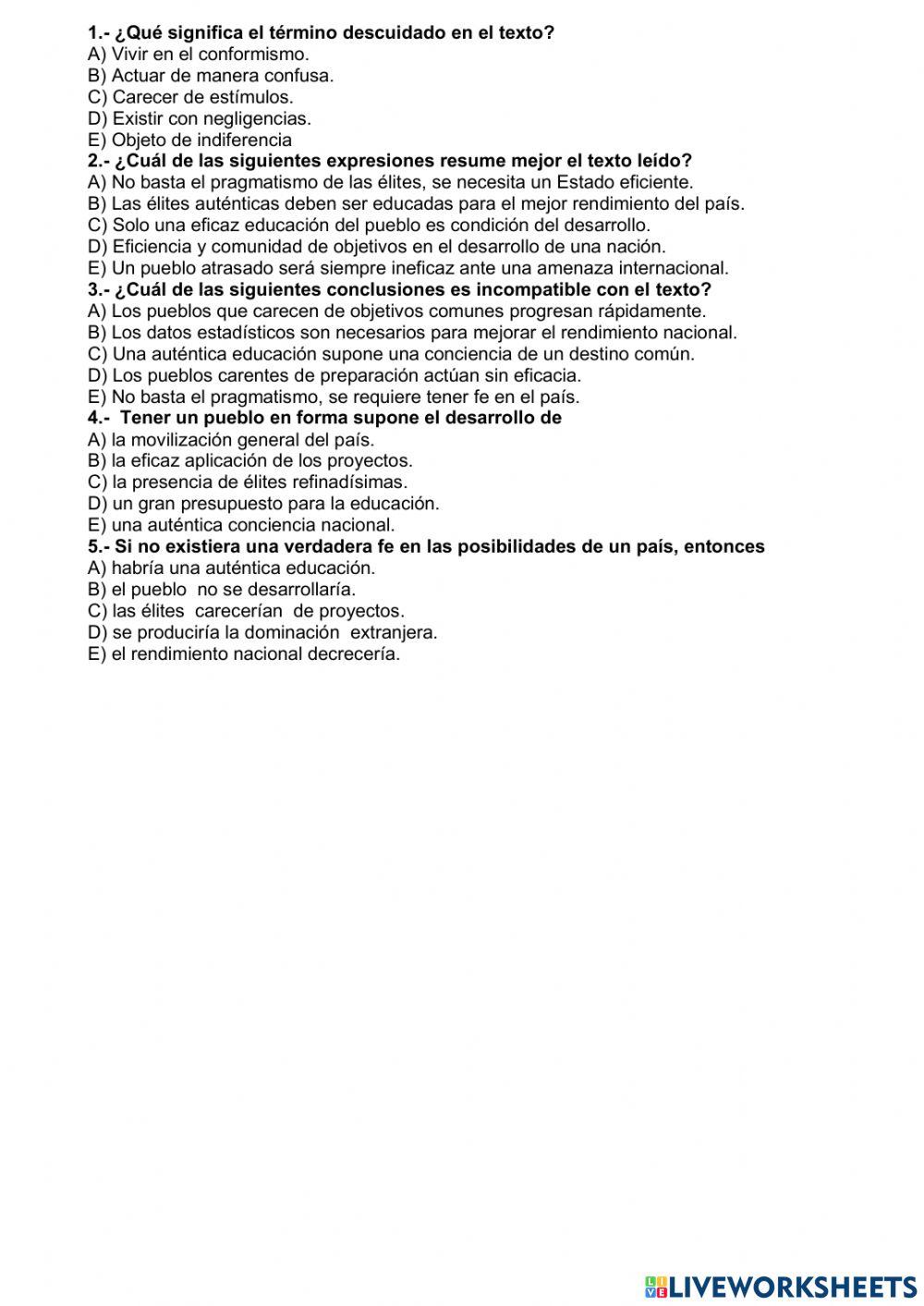 Compresion Lectora 4to C