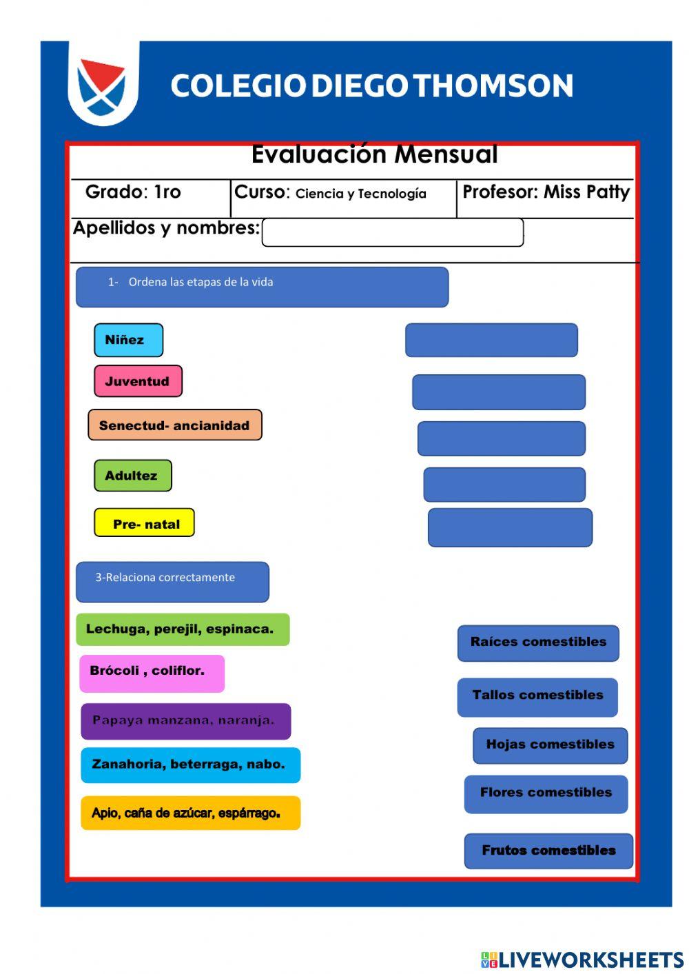 Evaluación de ciencias