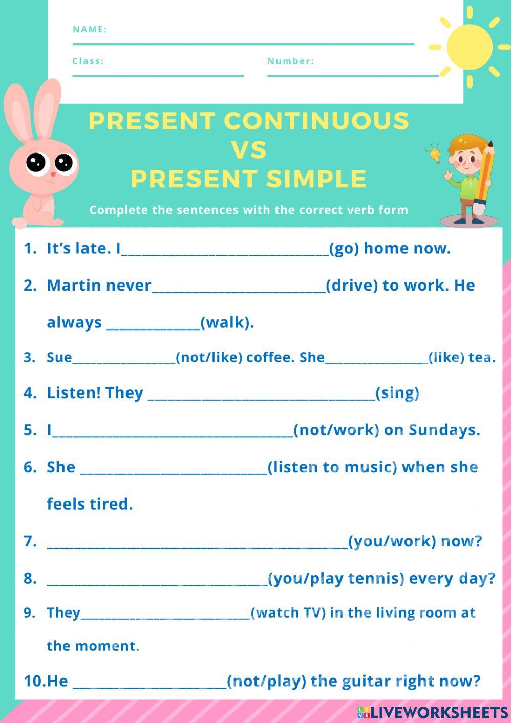 Present Continuous VS Present Simpler