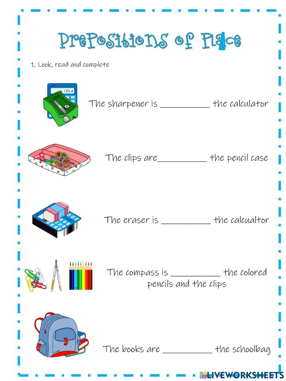 Prepositions of place