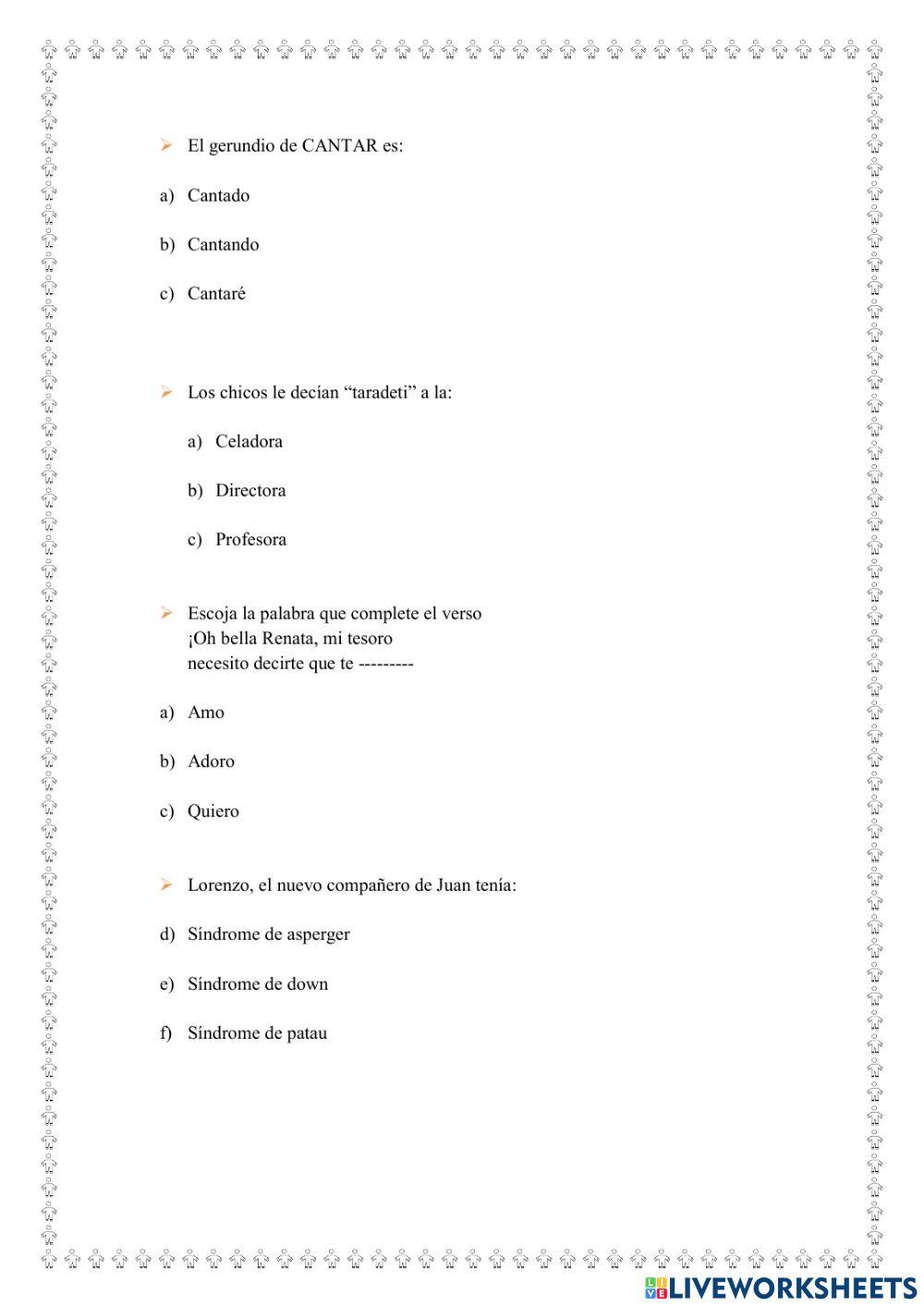 Lectura la cabeza de juan