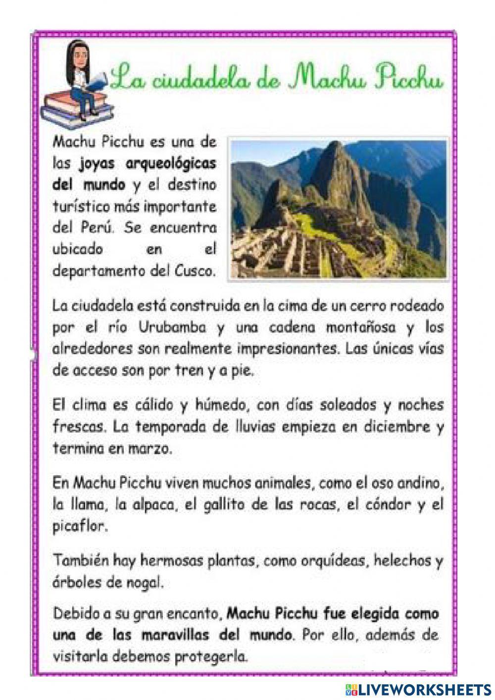 Leemos textos descriptivos de lugares Leemos textos descriptivos de lugares