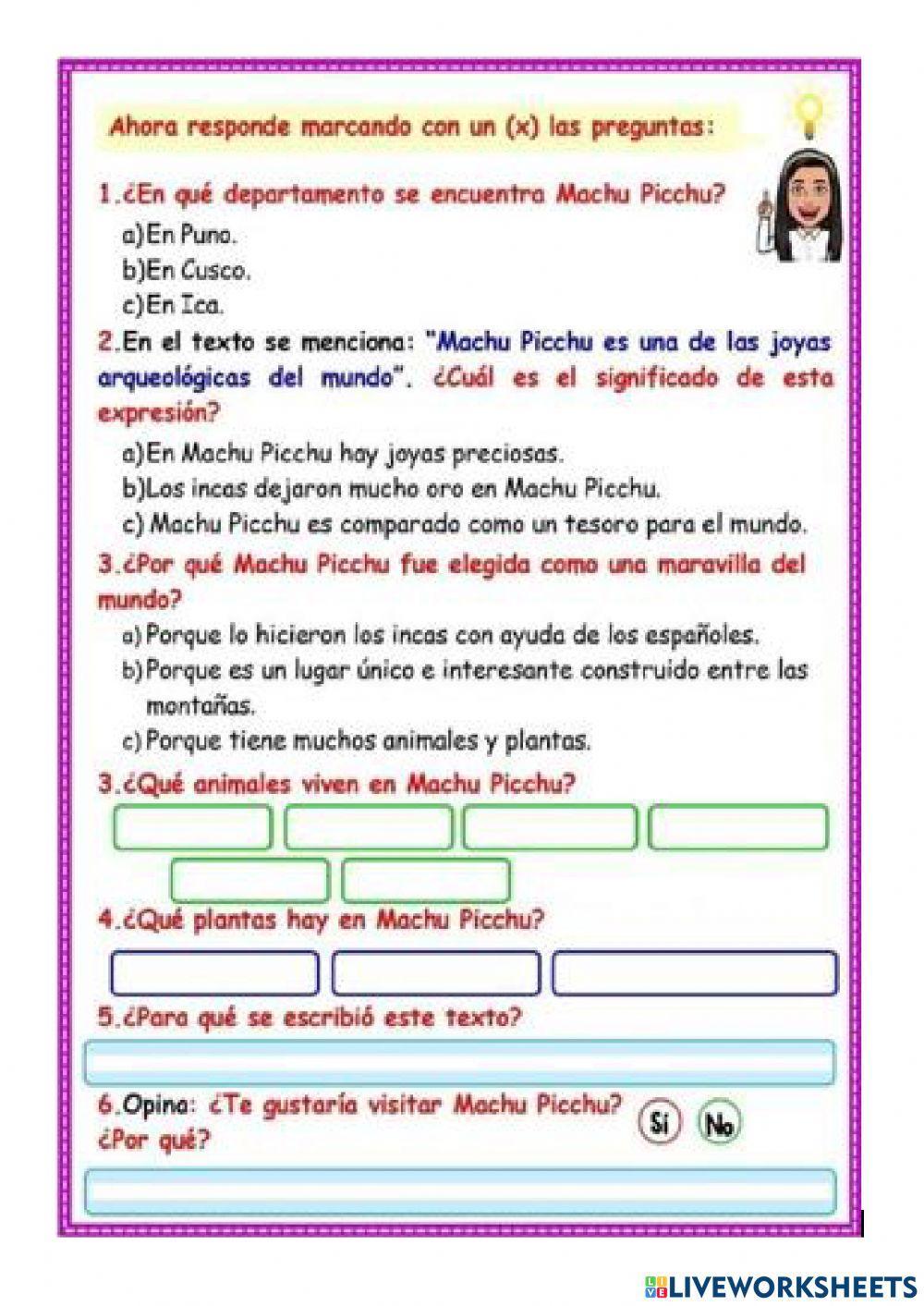Leemos textos descriptivos de lugares Leemos textos descriptivos de lugares