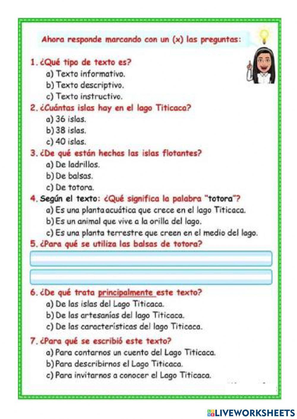 Leemos textos descriptivos de lugares