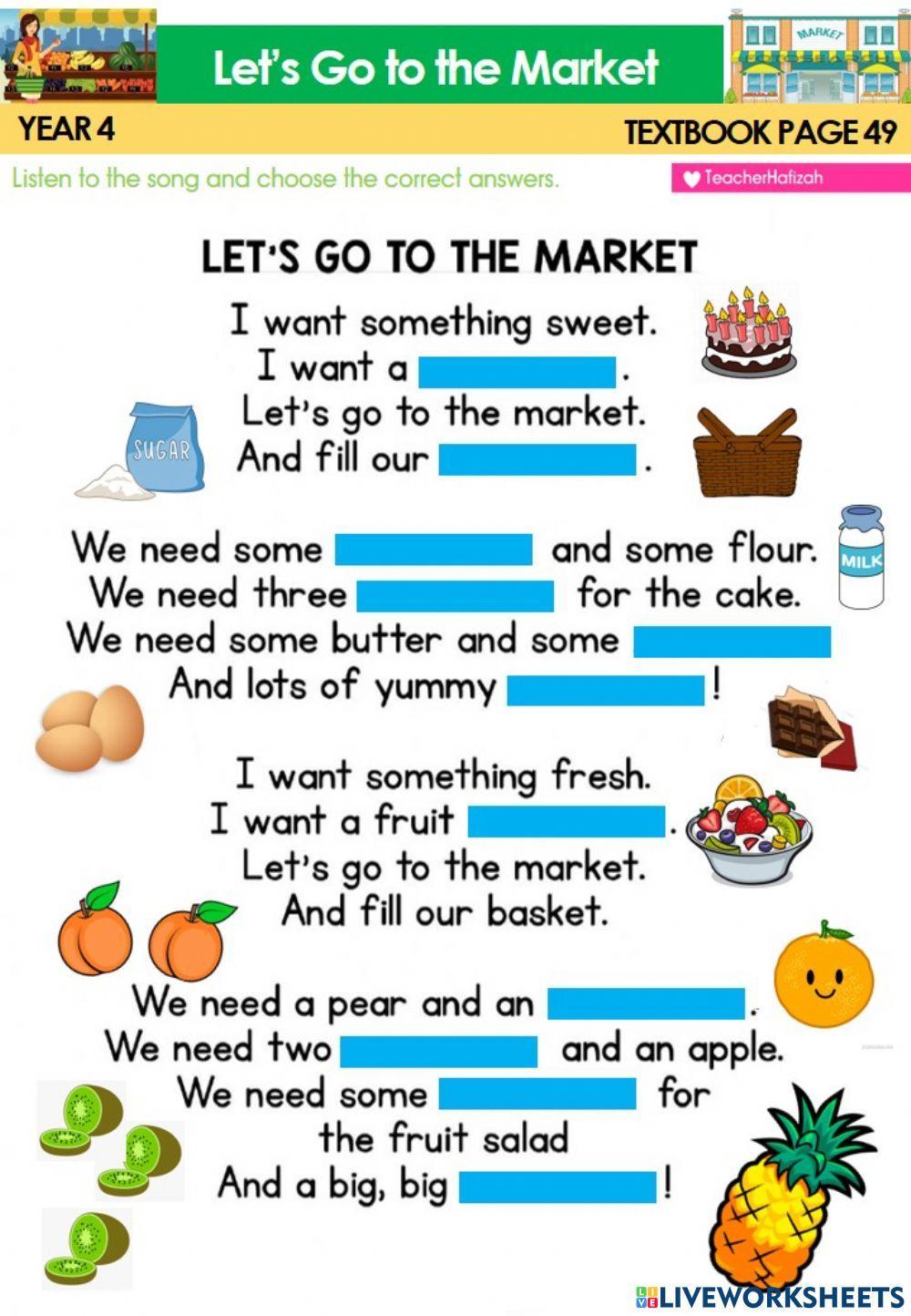 CEFR Year 4 Textbook page 49 - Le't Go To the Market Spng