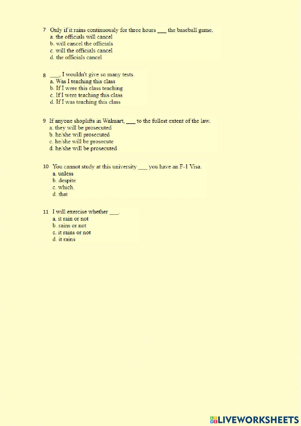 Adverbial clauses of condition