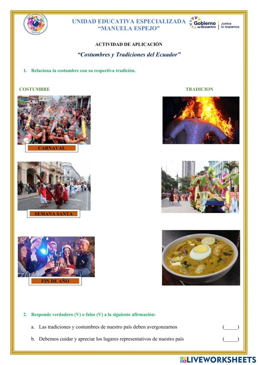 Tradiciones y costumbres del ecuador