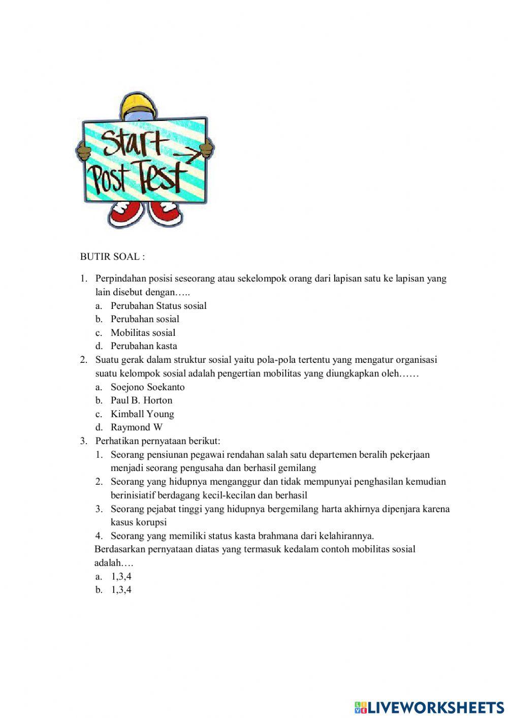 Post tes pengertian, bentuk-bentuk mobilitas sosial
