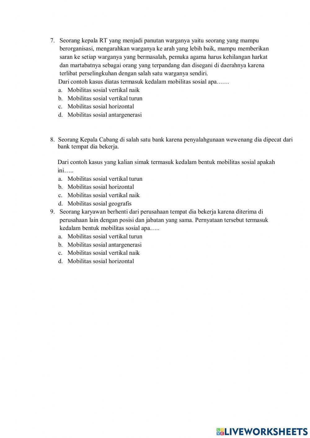 Post tes pengertian, bentuk-bentuk mobilitas sosial