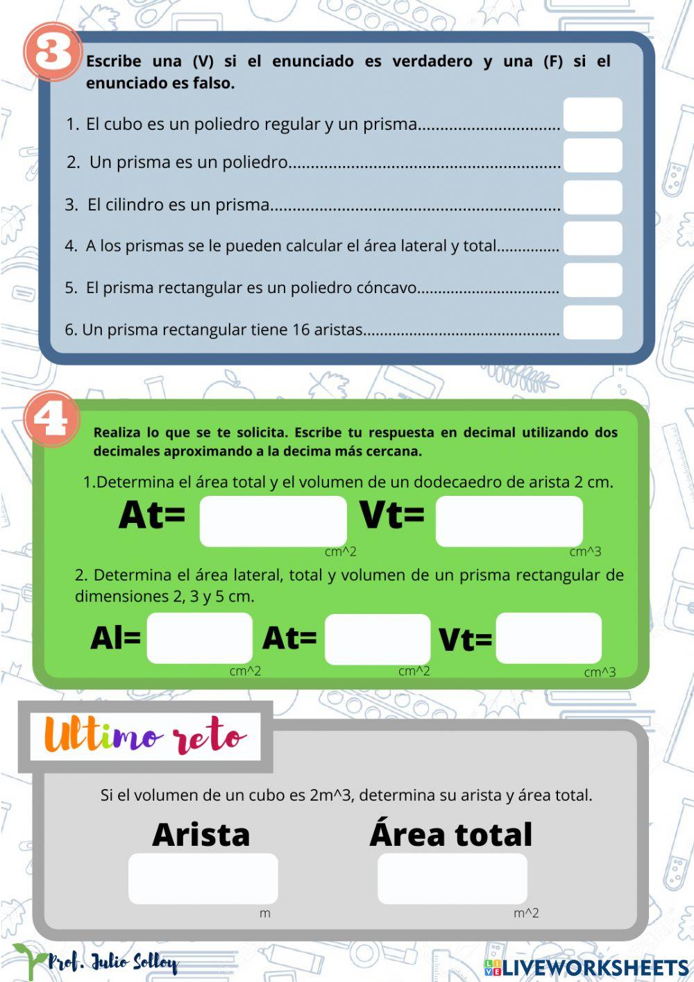 Área y volumen de p.p.