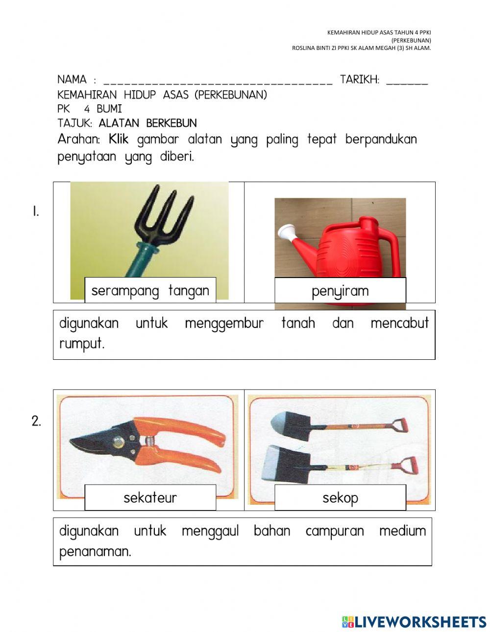Alatan berkebun tahun 4 ppki