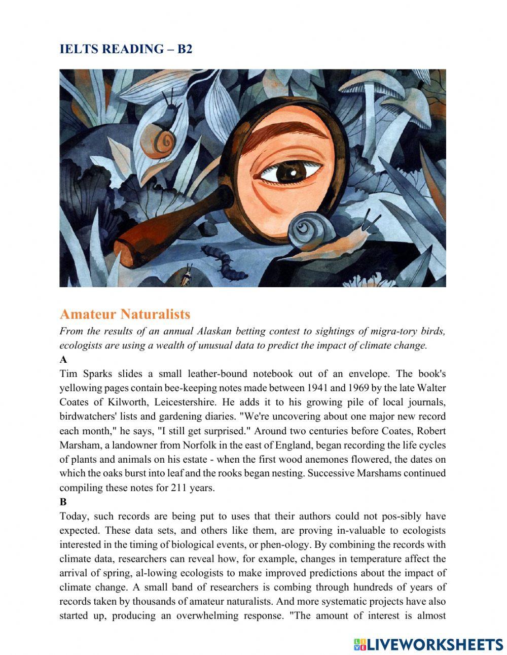 B2 - Amateur Naturalists