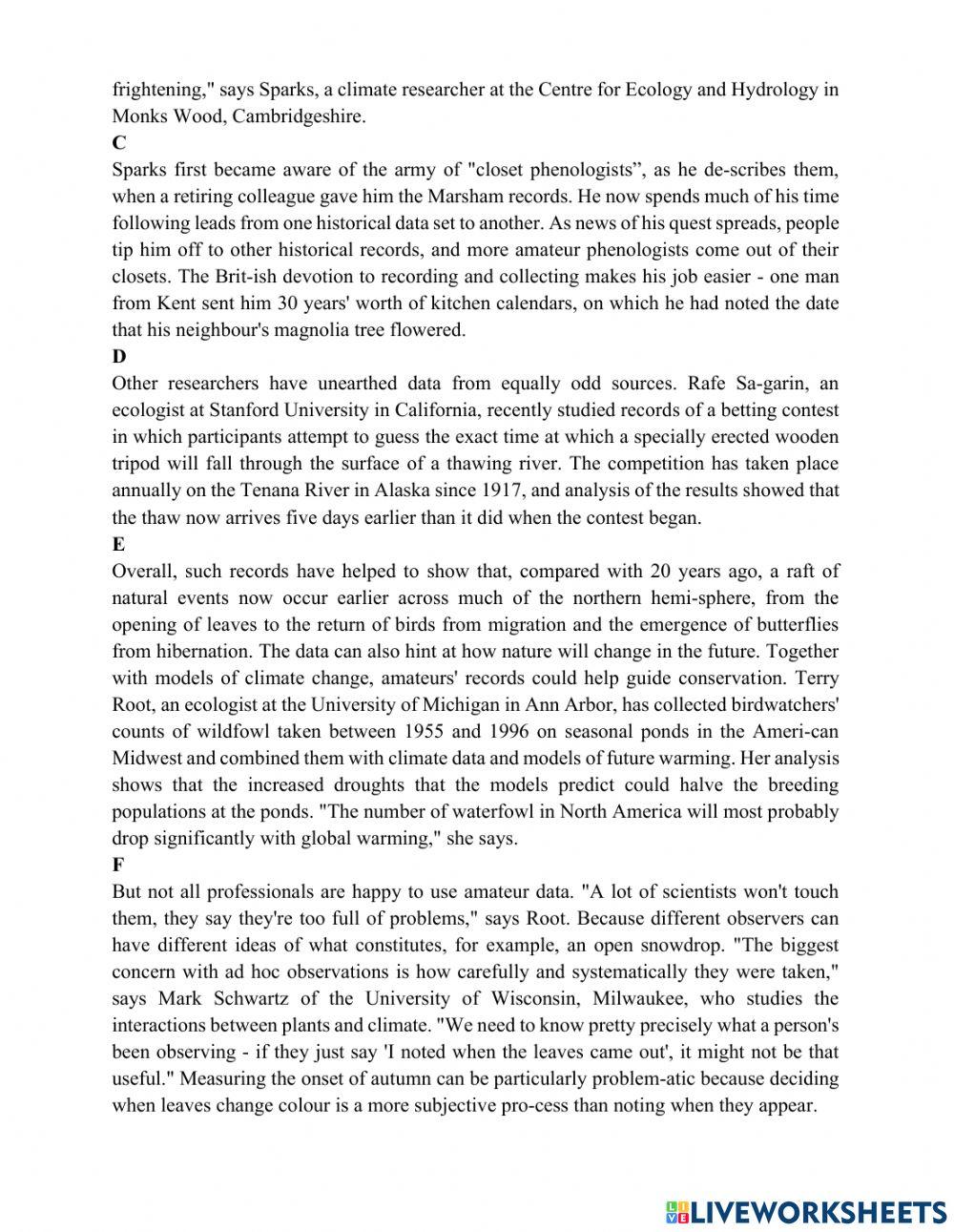 B2 - Amateur Naturalists