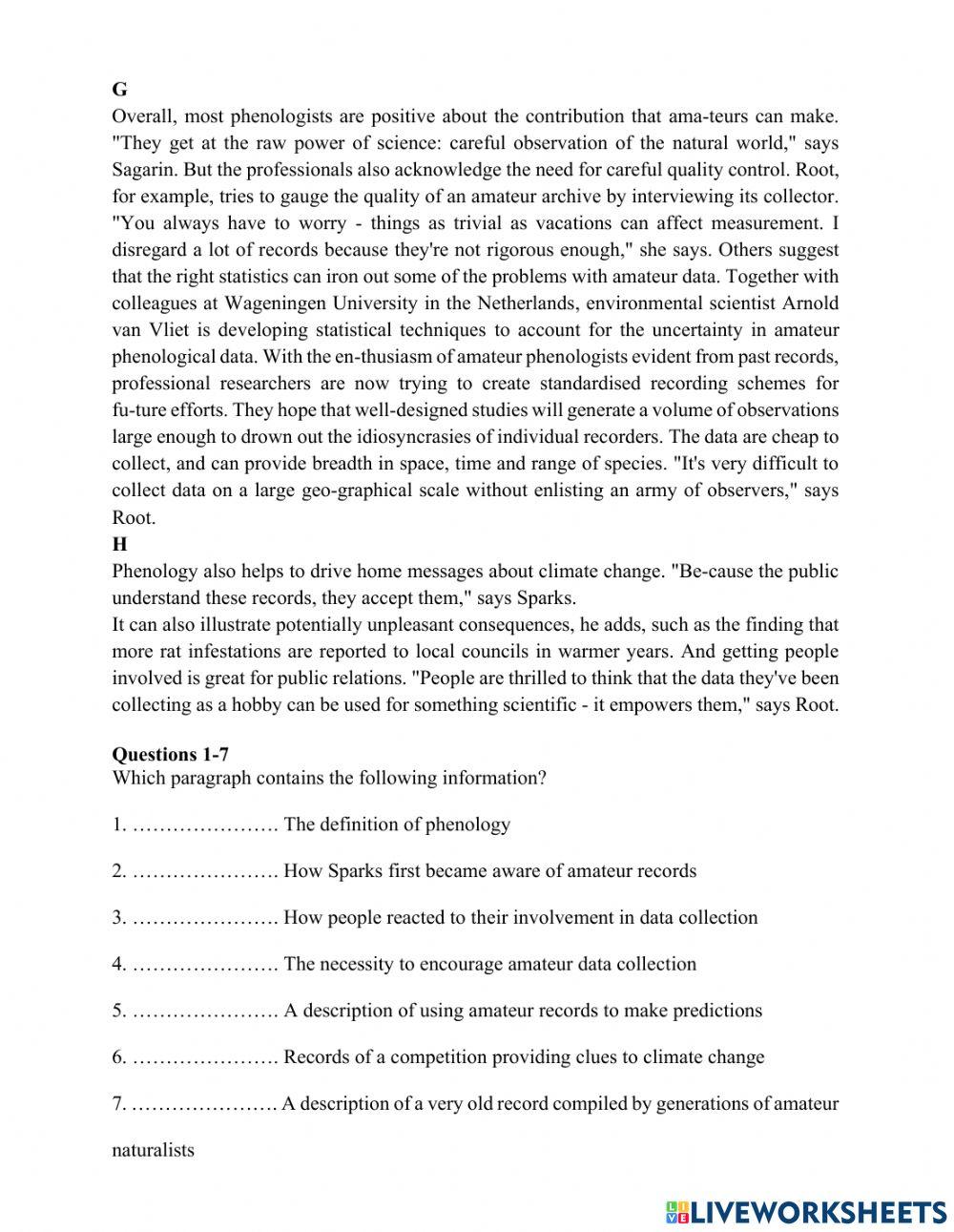 B2 - Amateur Naturalists