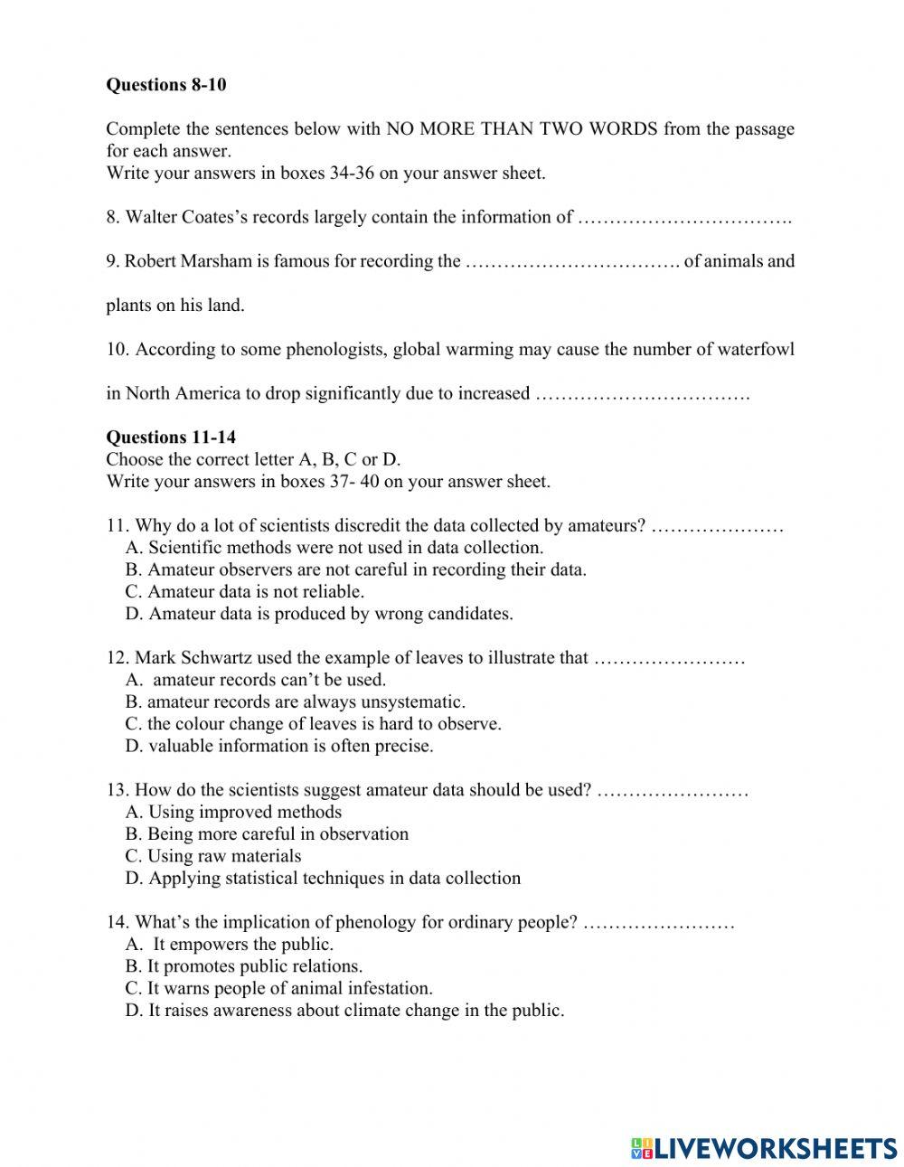 B2 - Amateur Naturalists