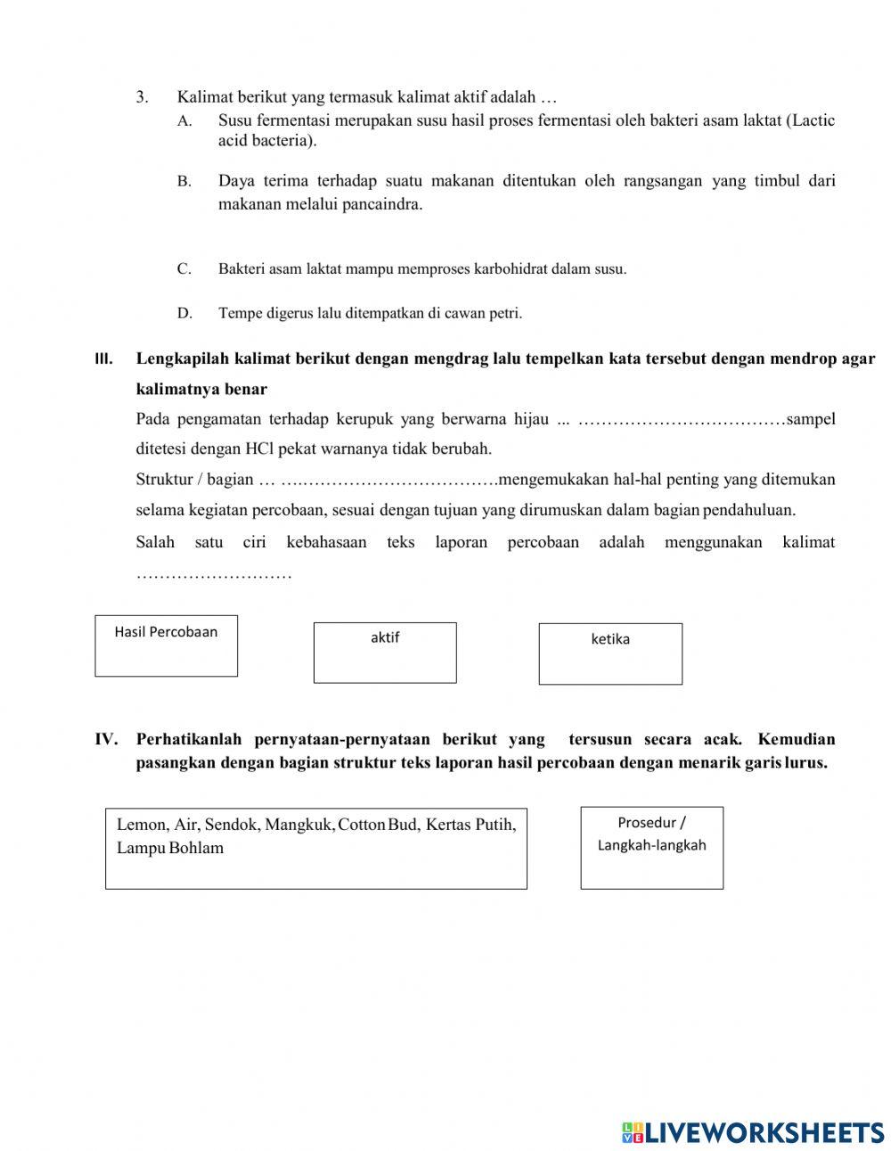 Lkpd struktur teks percobaan