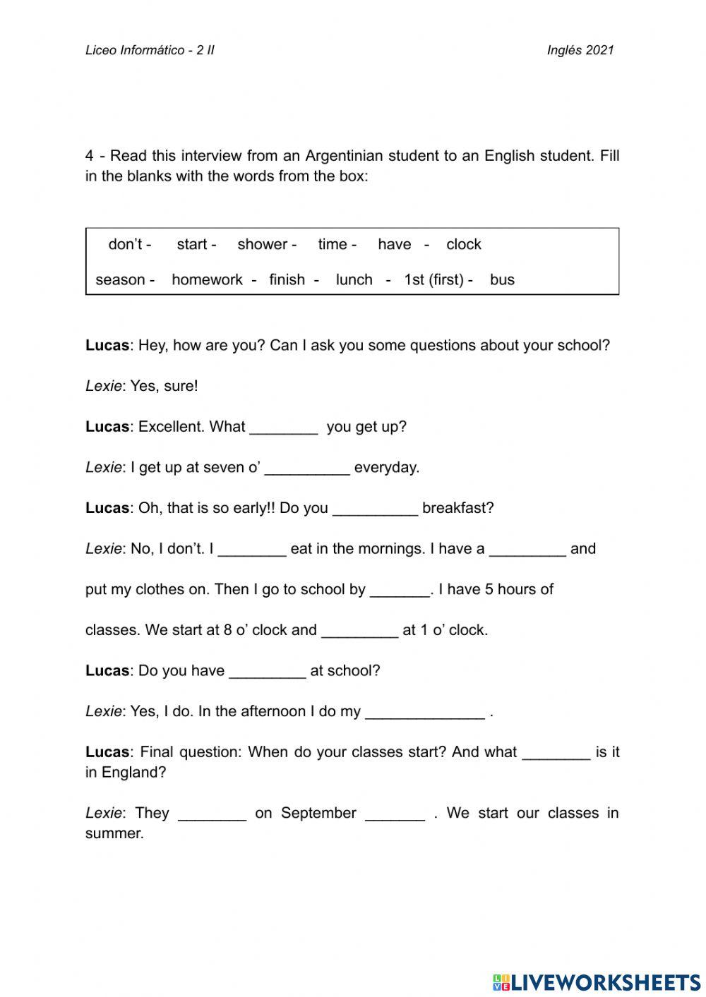 Unit 1 - test 2 - second version