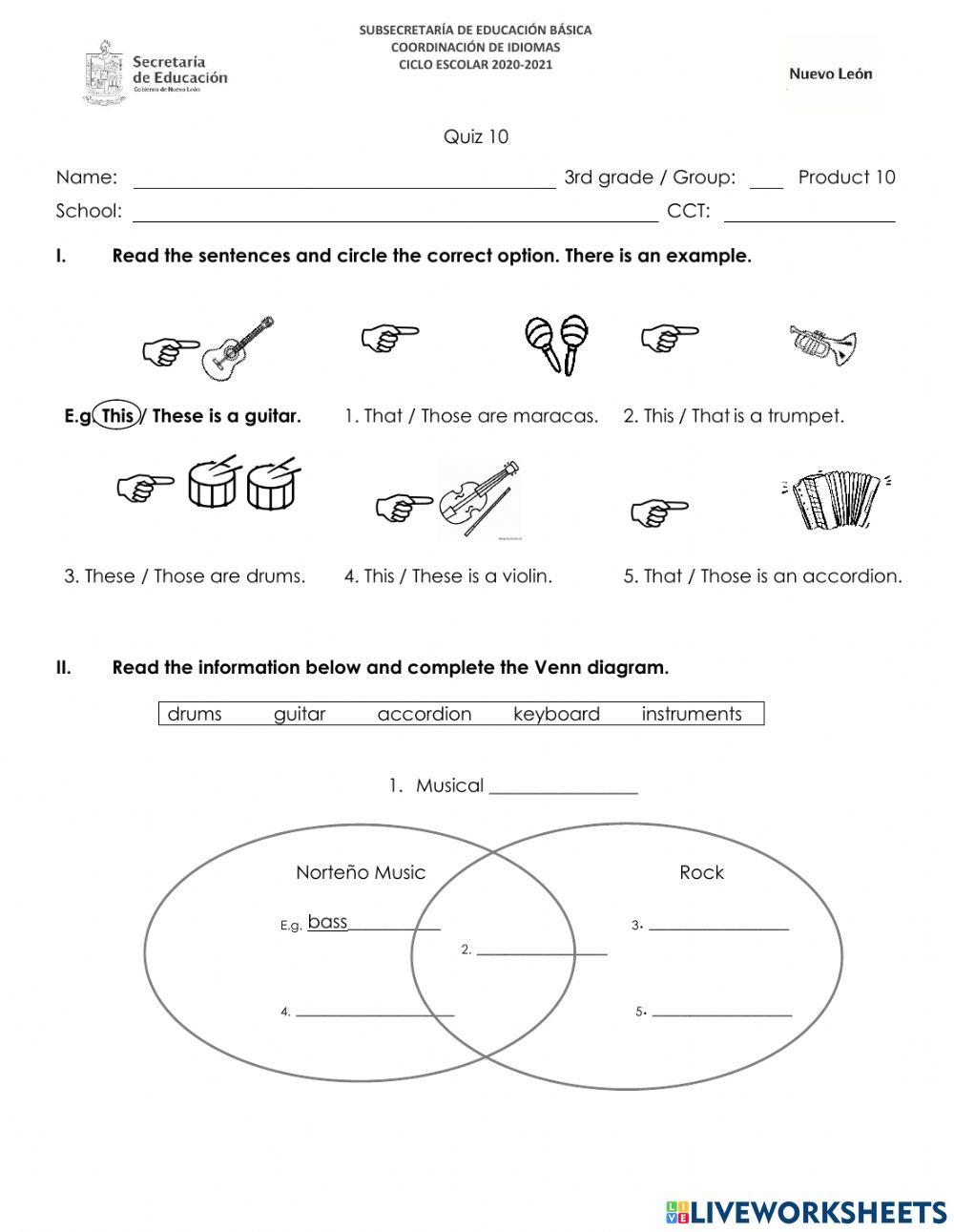June Quiz - Third Grade