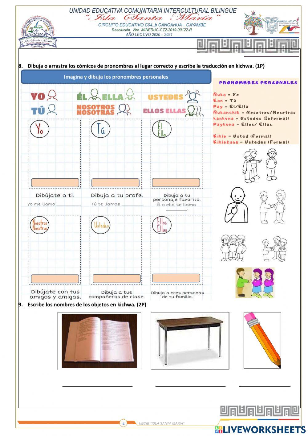 Examen Lengua Kichwa